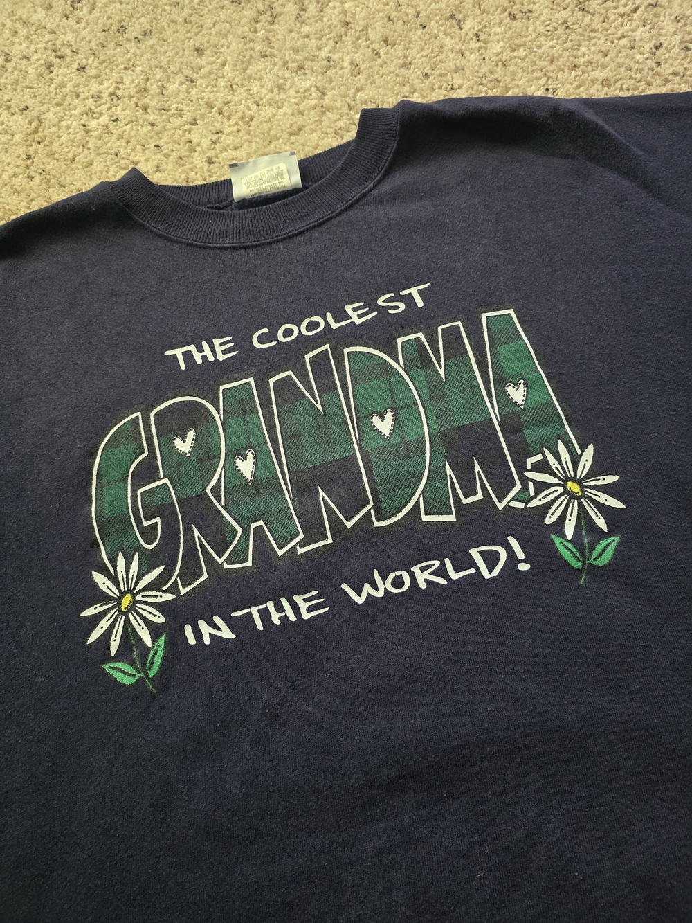 Lee Vintage Navy Sweatshirt 'The Coolest Grandma in the World'